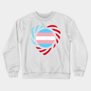 Rainbow Murican Patriot Flag Series (Blue, Pink & White Heart) Crewneck Sweatshirt